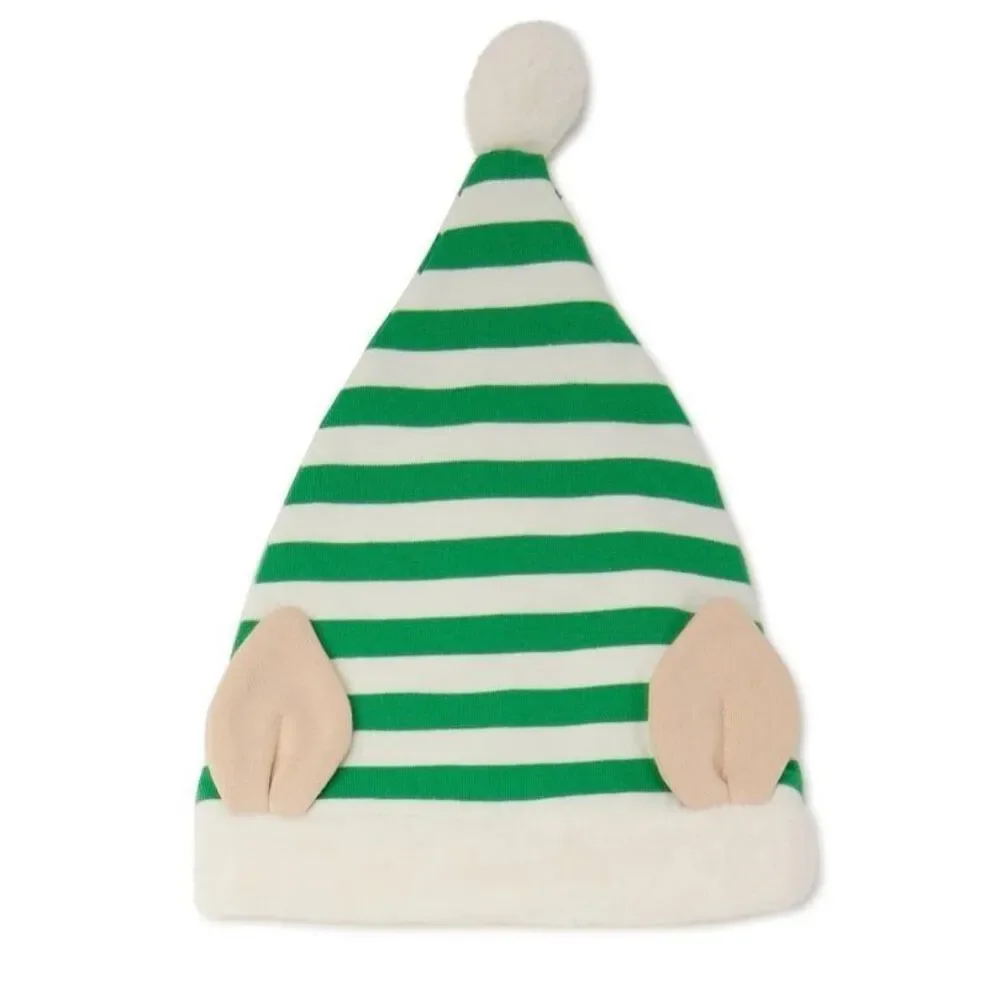 Holiday Elf Baby Romper Onesie with Matching Hat 0-3 Months